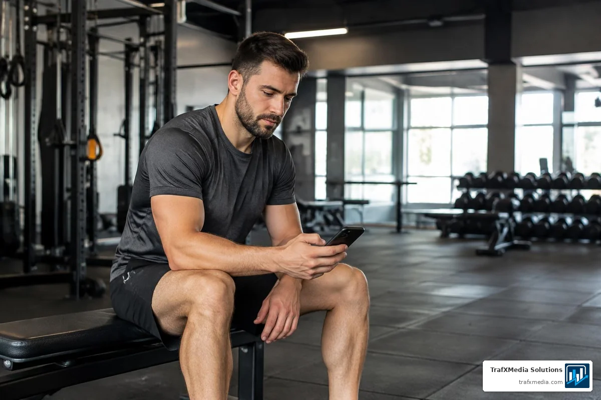 Gym Owner Updating a Business Profile on a Phone