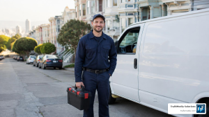 Plumber's Van Parked on a San Francisco Street