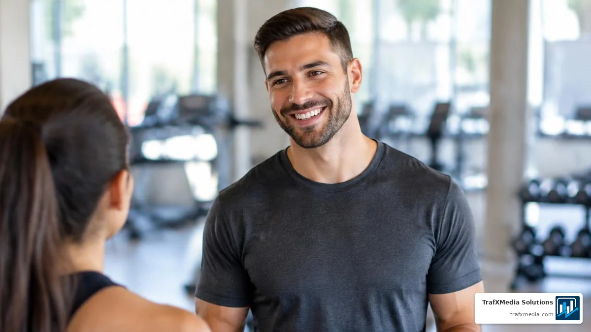 Trainer Greeting a Member at a San Francisco Gym